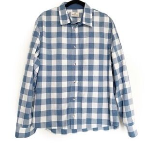 Marine Layers Blue and White Checkered Men's Shirt